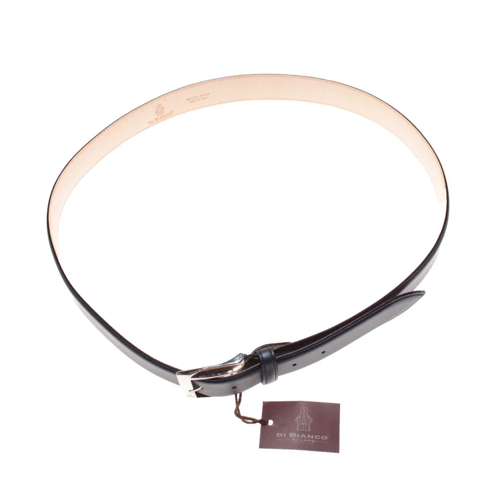 Di Bianco NWT Cut to Size Dress Belt In Solid Navy Blue Leather One Size